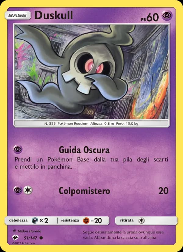 Duskull card in Italian