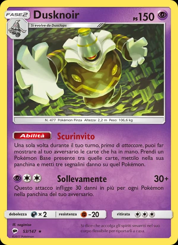 Dusknoir card in Italian