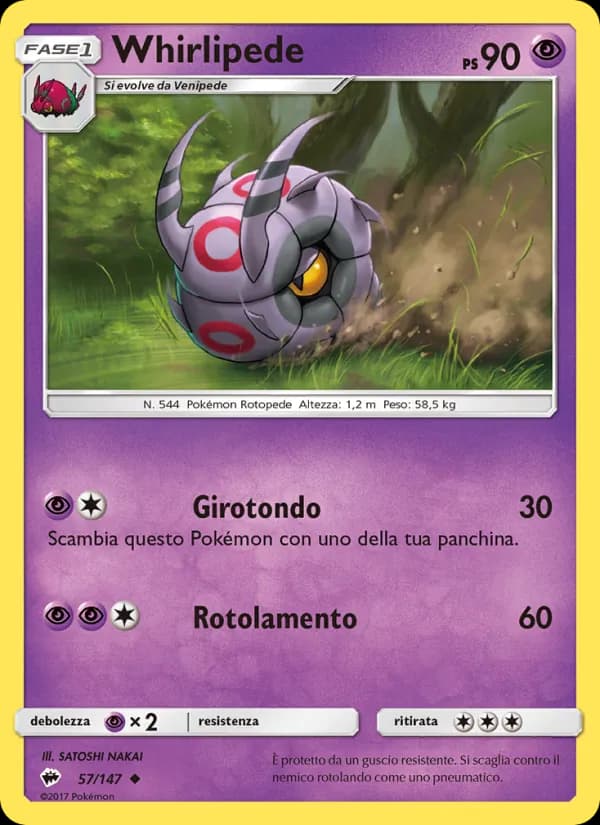 Whirlipede card in Italian