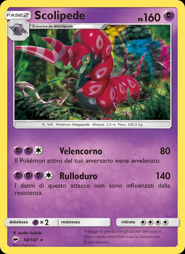 Scolipede card in Italian