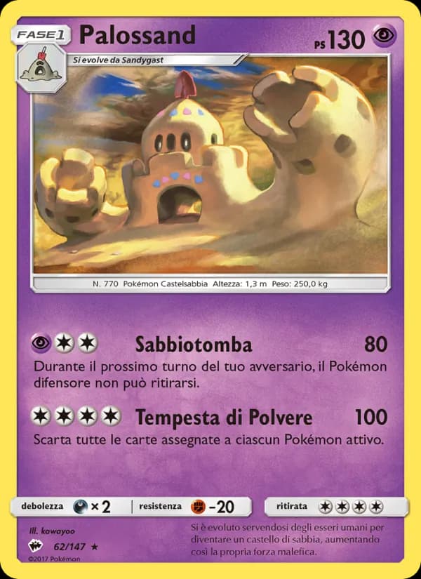 Palossand card in Italian