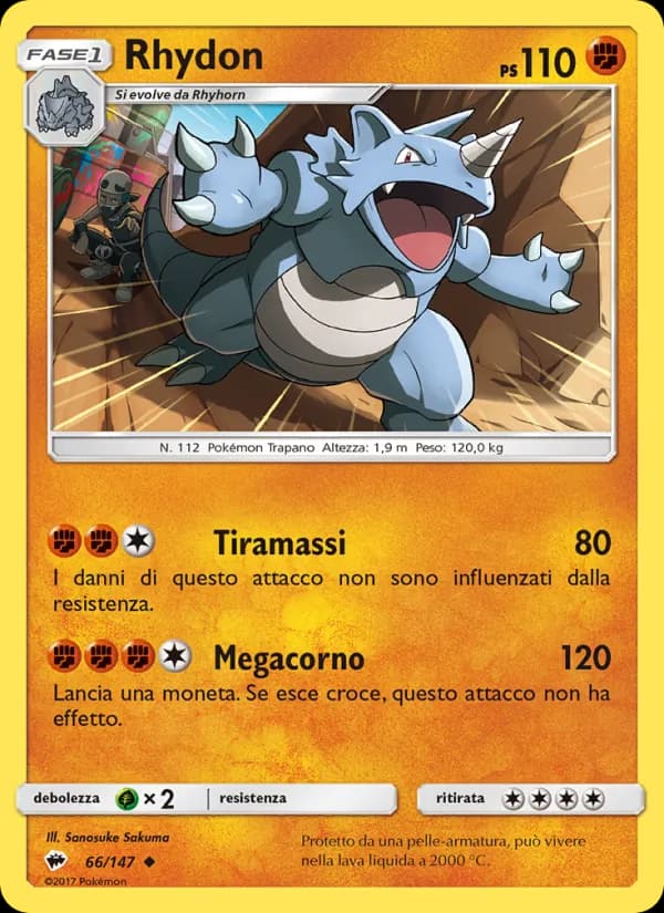 Rhydon card in Italian
