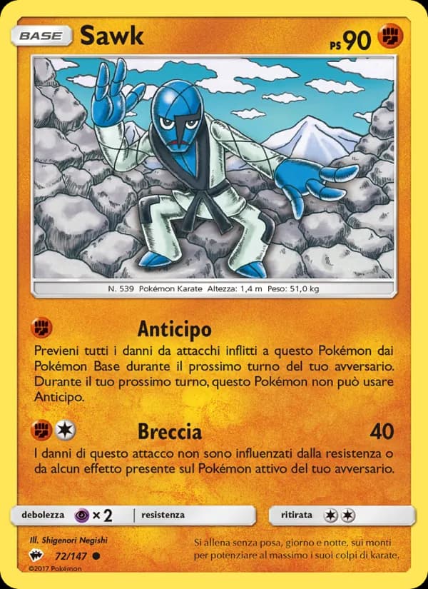 Sawk card in Italian