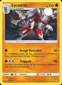 Lycanroc card in Italian