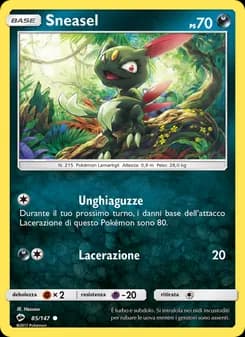 Sneasel card in Italian