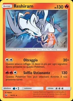 Reshiram card in Italian