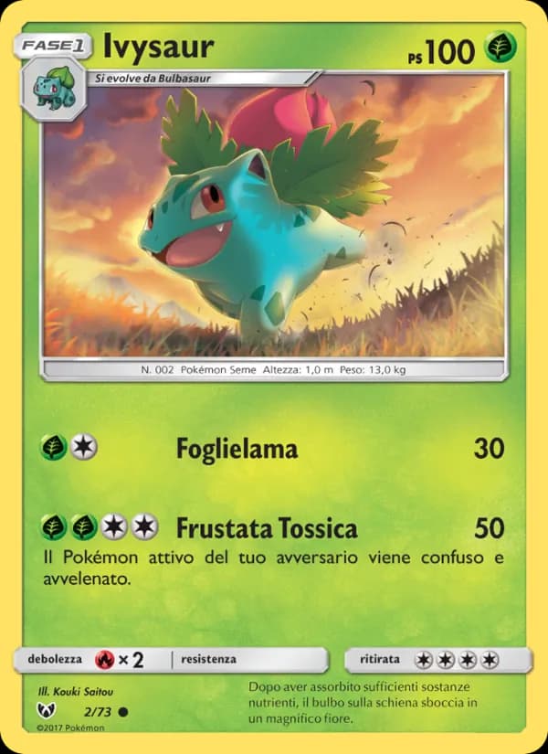 Ivysaur card in Italian