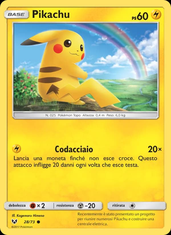 Pikachu card in Italian