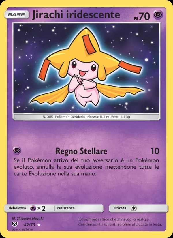 Jirachi iridescente card in Italian