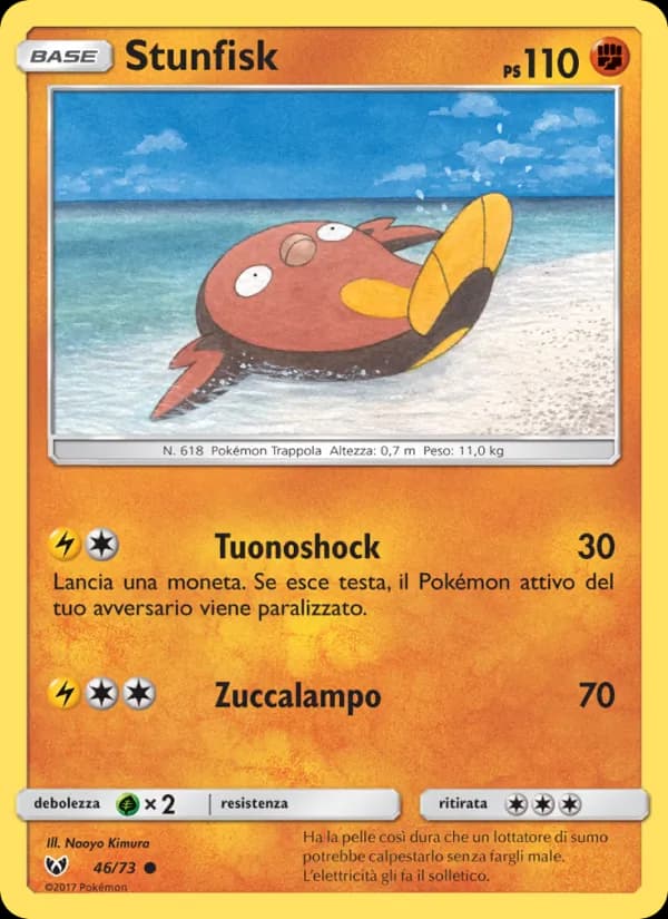 Stunfisk card in Italian