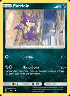 Purrloin card in Italian