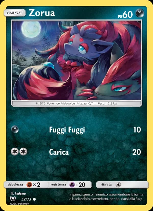 Zorua card in Italian