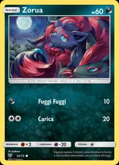 Zorua card in Italian