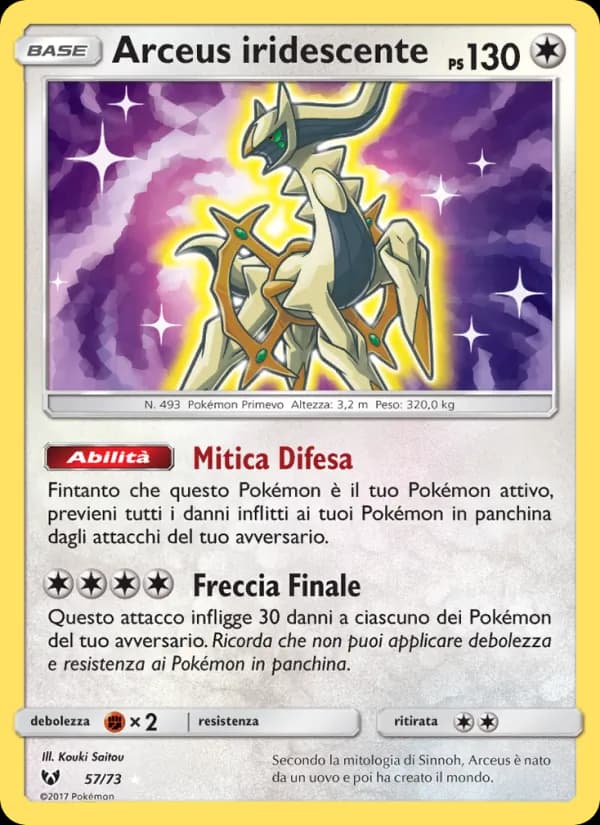 Arceus iridescente card in Italian