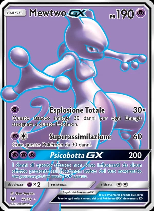 Mewtwo GX card in Italian
