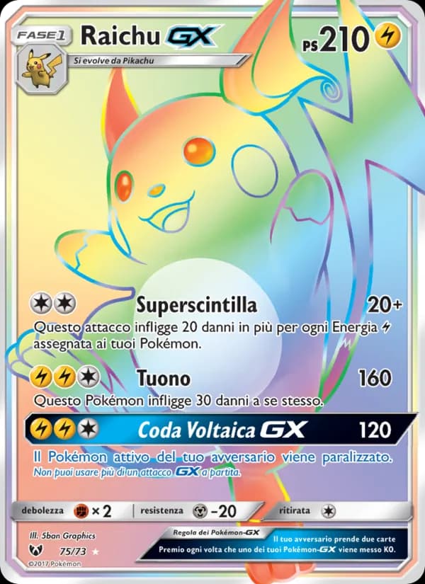 Raichu GX card in Italian