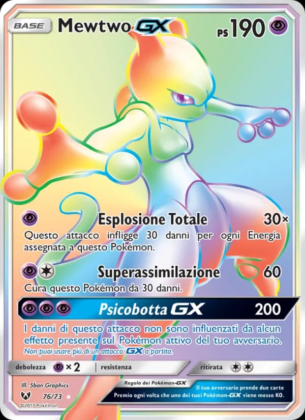 Mewtwo GX card in Italian