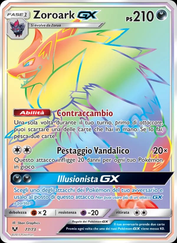 Zoroark GX card in Italian