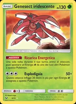 Genesect iridescente card in Italian
