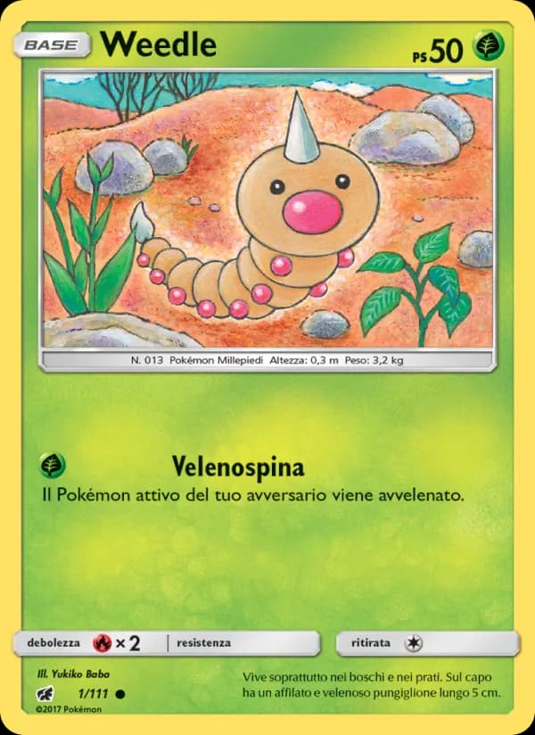Weedle card in Italian