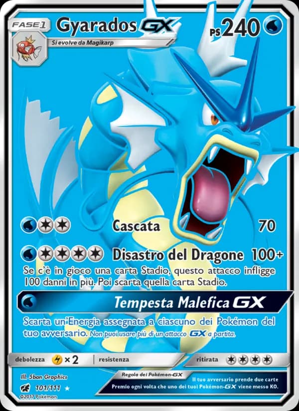 Gyarados GX card in Italian