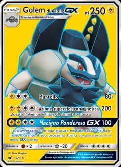 Golem di Alola GX card in Italian