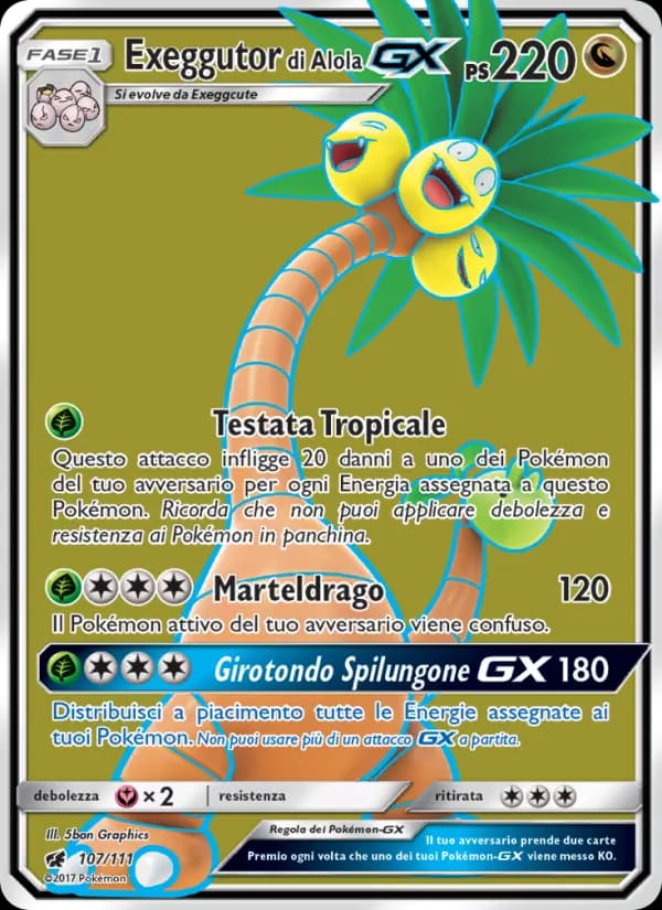 Exeggutor di Alola GX card in Italian