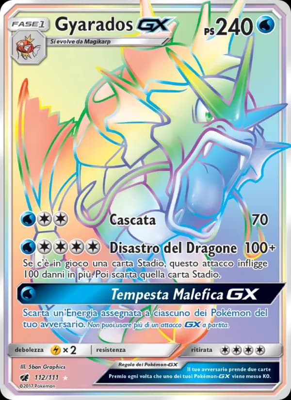 Gyarados GX card in Italian