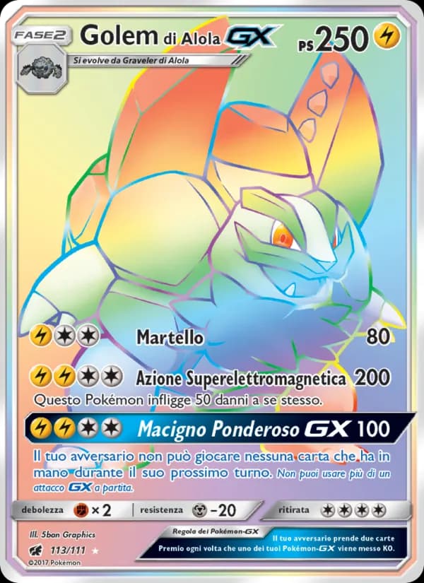 Golem di Alola GX card in Italian
