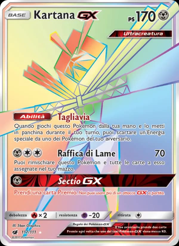 Kartana GX card in Italian