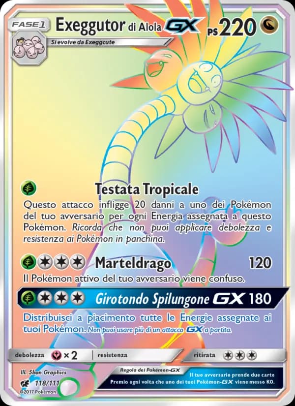 Exeggutor di Alola GX card in Italian