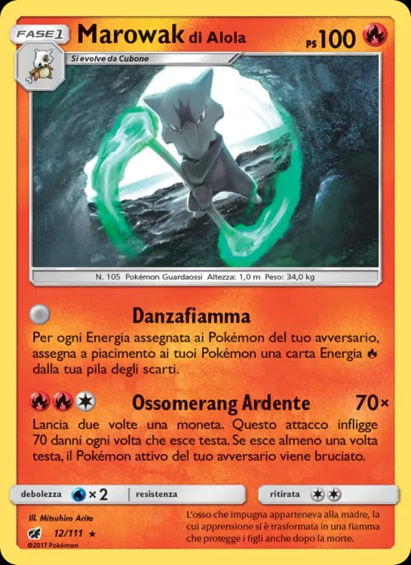 Marowak di Alola card in Italian