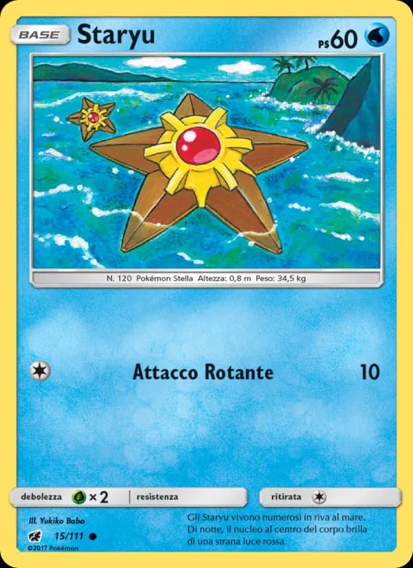 Staryu card in Italian