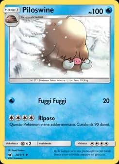Piloswine card in Italian
