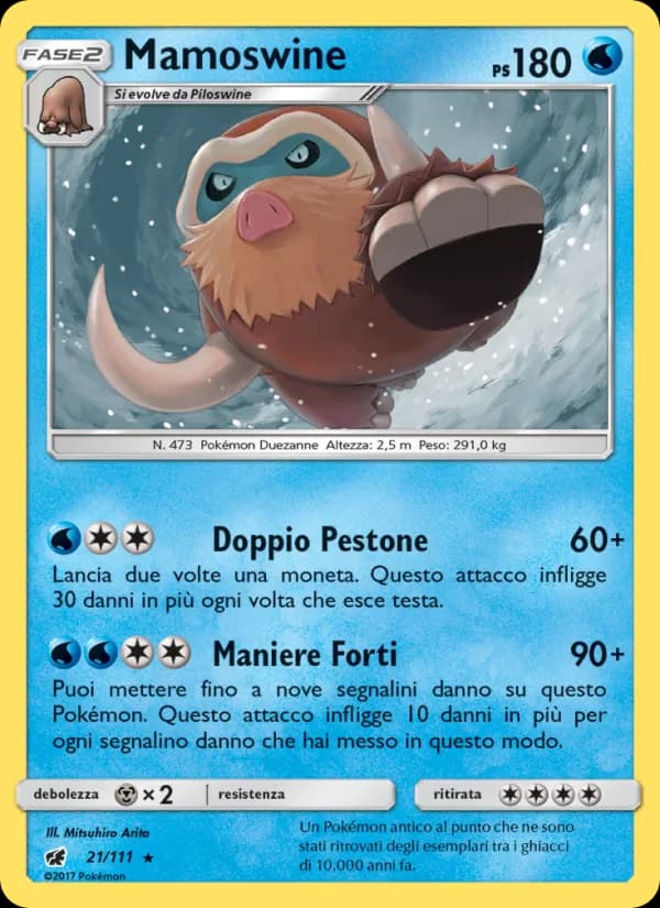Mamoswine card in Italian