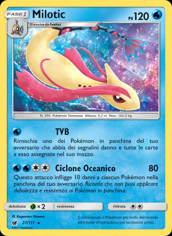 Milotic card in Italian