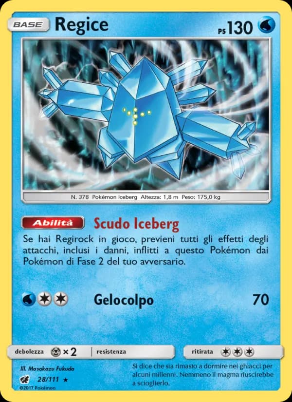 Regice card in Italian
