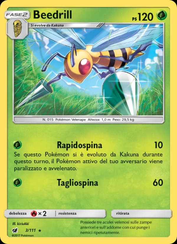 Beedrill card in Italian