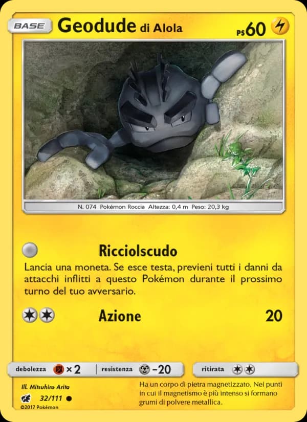 Geodude di Alola card in Italian