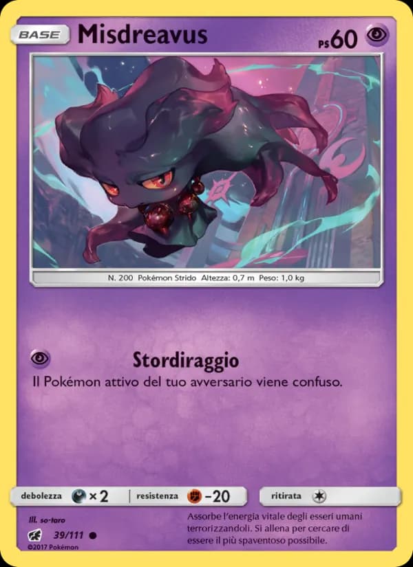 Misdreavus card in Italian