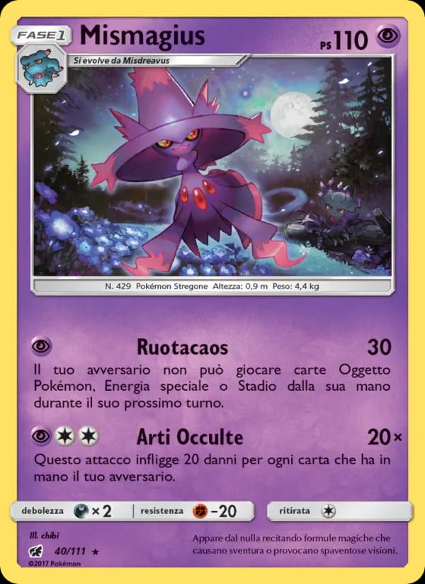 Mismagius card in Italian