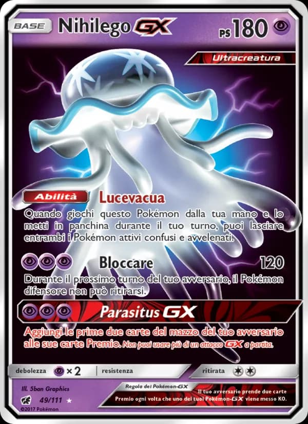 Nihilego GX card in Italian