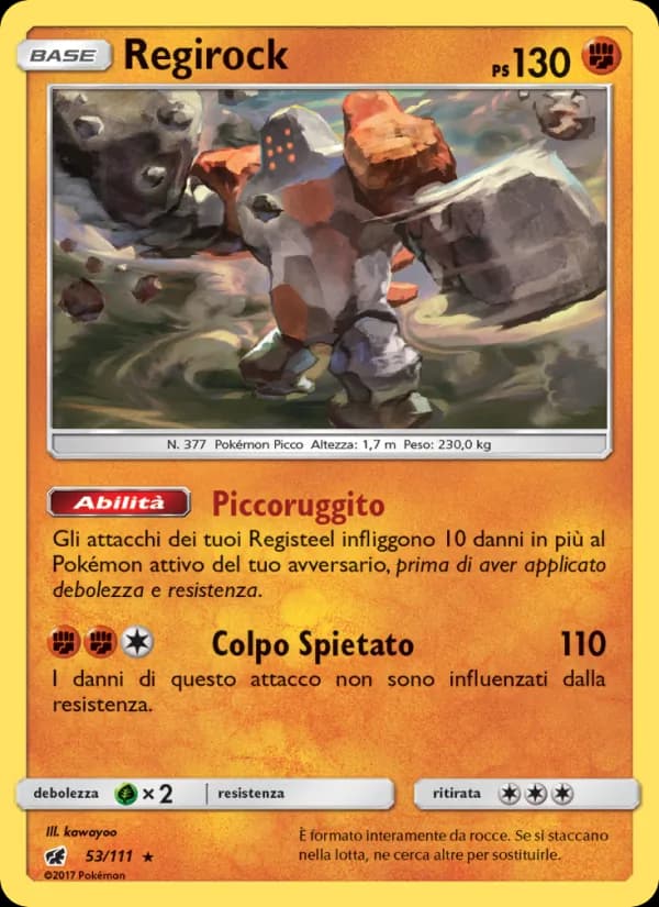 Regirock card in Italian