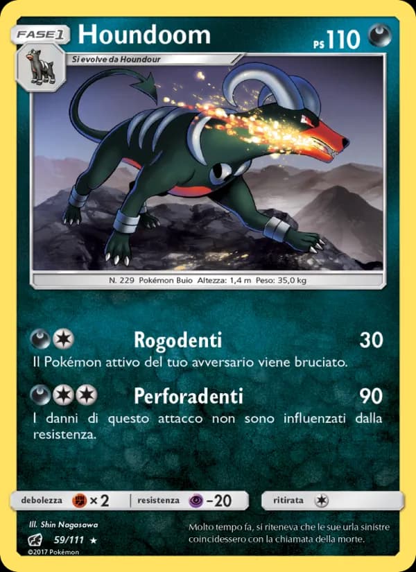 Houndoom card in Italian