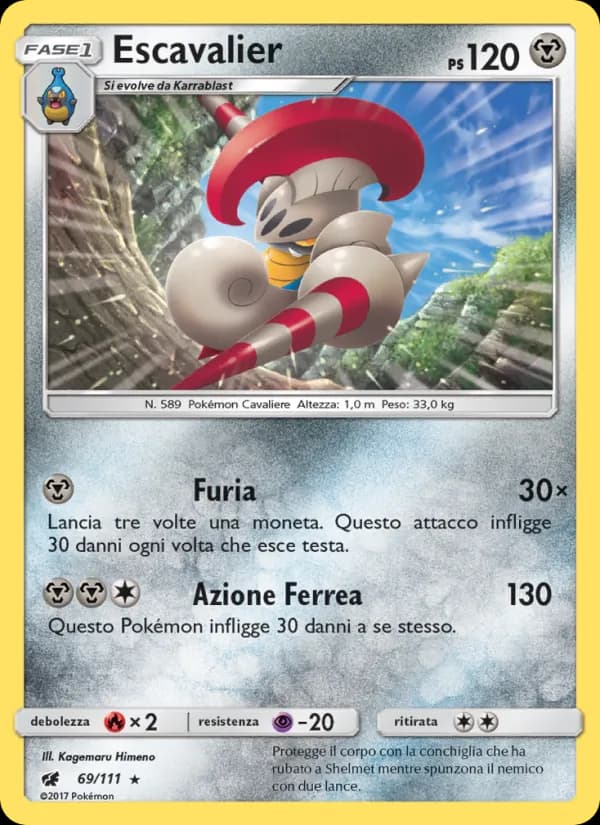 Escavalier card in Italian