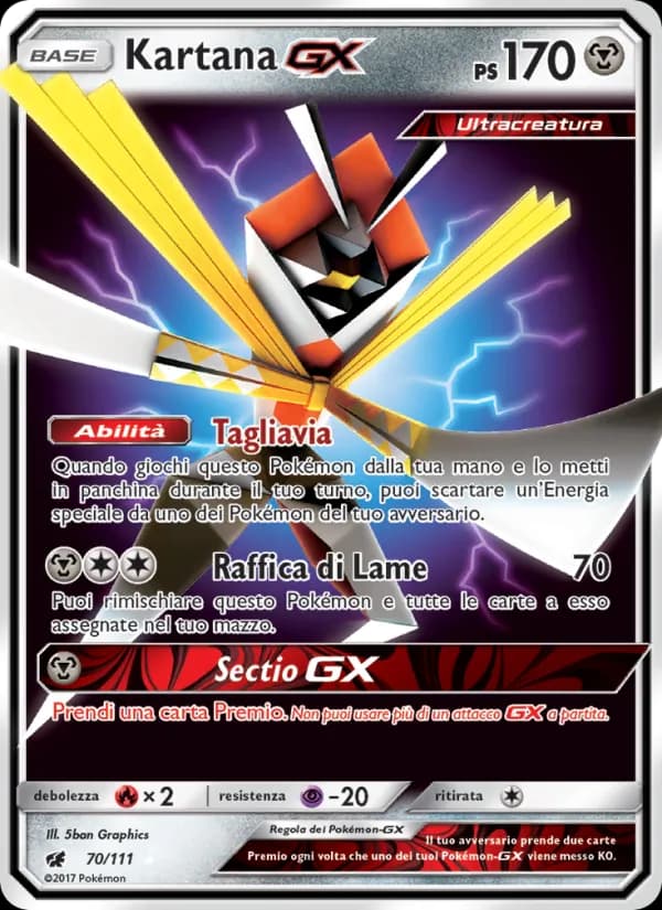 Kartana GX card in Italian