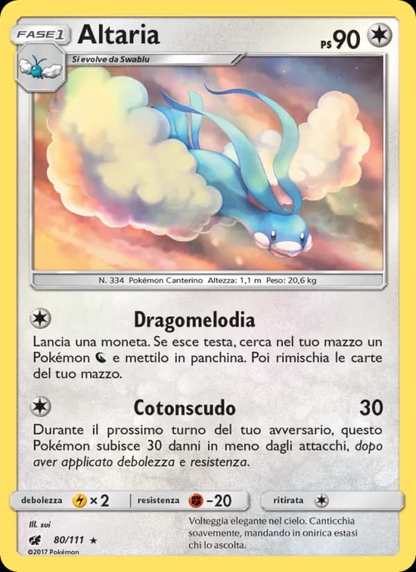 Altaria card in Italian