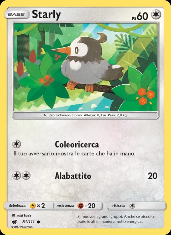 Starly card in Italian
