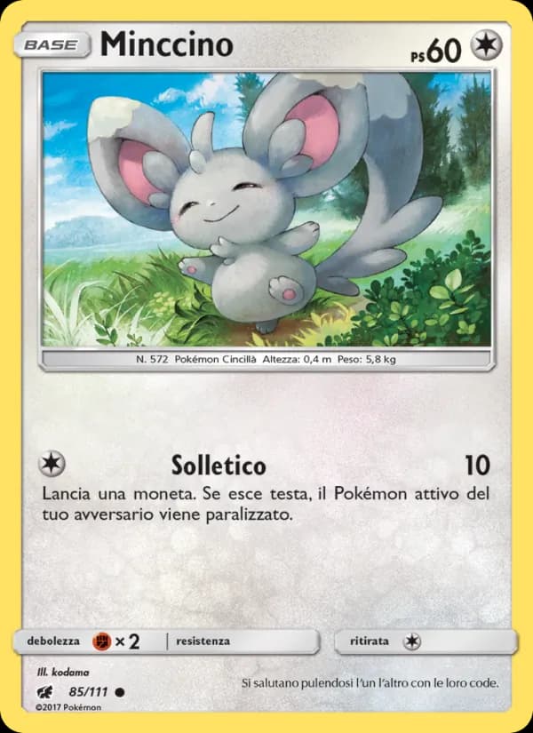 Minccino card in Italian