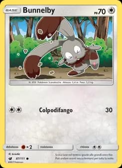 Bunnelby card in Italian